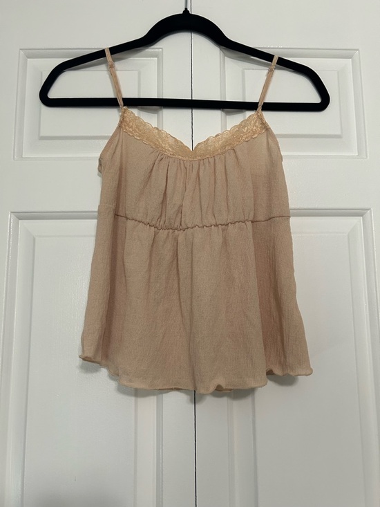 725 Originals Tops - Vintage Y2K 725 Originals Lace Trim Lightweight Boho Spaghetti Strap Tank Top